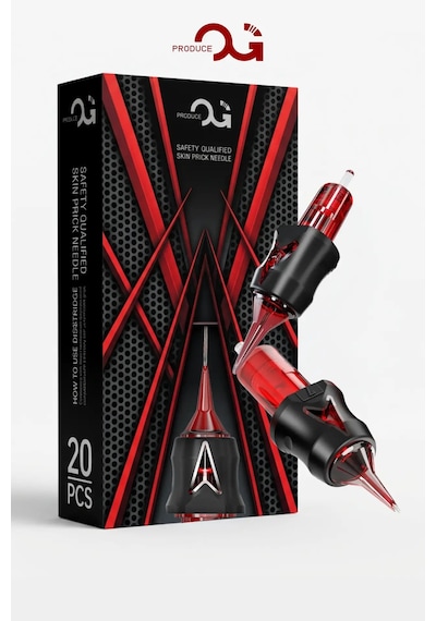 Og Red Arrow 1003rl 0,30 Mm Çizgi Kartuş Dövme İğnesi Kutuda 20 Adet Long Taper