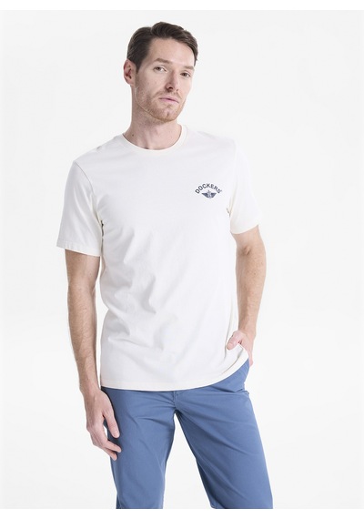 Dockers Bej Erkek Slim Fit Logo Baskılı T-shirt A1103-50