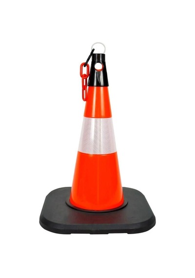 10 Adet Pvc Trafik Konisi 50 Cm Reflektifli Ağırlıklı Trafik Dubası Seti-3549