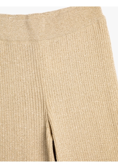 Koton Bol Paça Pantolon Yumuşak Dokulu Beli Lastikli Kaşkorse Sarı 4wkg90018at 4WKG90018AT165 Sarı
