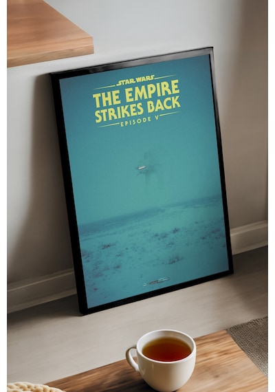 Star Wars Siyah Ahşap Çerçeveli Poster, Dekoratif Film Duvar Tablosu