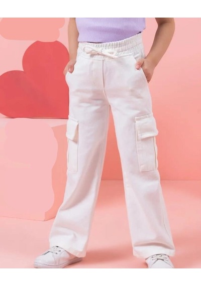 Dmb Kids Kız Gabardin Pantolon 24ydmb206 Beyaz