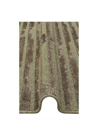 Green Dyed Yüksek Alçak Dokulu Naturel Yün Ve Vıskon Modern Doku