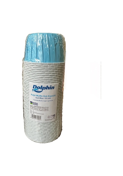 Dolphin Muffin Kağıt Karton Mavi Cupcake Kek Kalıbı Kapsülü Kabı - 50 Adetlik 1 Paket Renkli