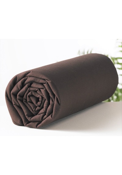Makiteks %100 Pamuklu Kahverengi 90x190 Ve 100x200 Cm Tek Kişilik Yataklara Uyumlu Lastikli Çarşaf Kahverengi