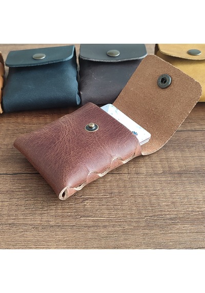 Sumerian Leather Craft Minimalist Deri Kartlık Tarçın