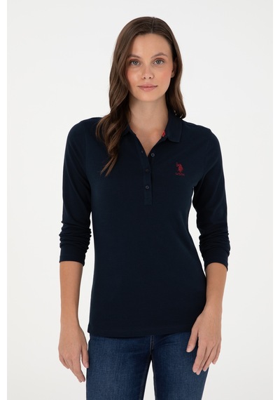 U.S. Polo Assn. Kadın Lacivert Basic Polo Yaka Sweatshirt 50289541-VR033