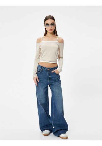 Koton Askılı Madonna Yaka Tişört Uzun Kollu Renk Kontrastlı Slim Fit Kahverengi 4sal10694ık Kahve Koton Askılı Madonna Yaka Tişört Uzun Kollu Renk Kontrastlı Slim Fit Kahverengi 4sal10694ık Kahve