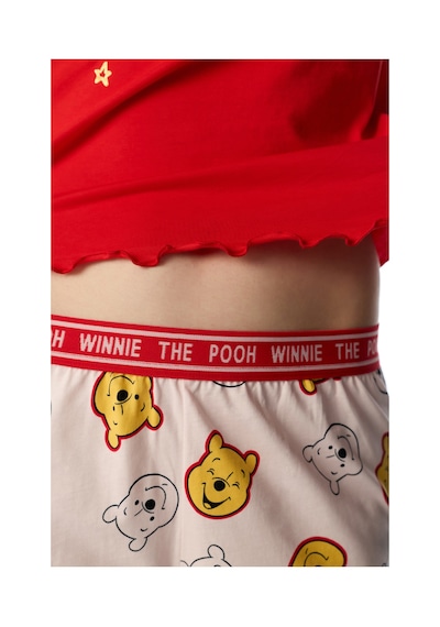 Penti Kırmızı Good Day Ayı Desenli Kısa Kollu Şort Pijama Takımı