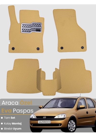 Opel Corsa C 2000-2006 Uyumlu Eva Paspas Tam Set Araca Özel,kolay Montaj,oto Paspas