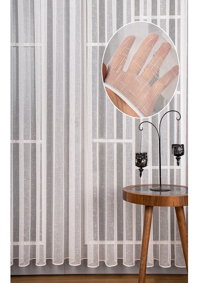 Evdepo Home Kullanıma Hazır Keten Tül Perde (540611657)