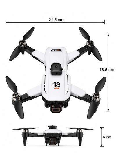 T18p Dron 4k Hd Hava Fotorafçılığı 3 Lens Usb Kart Okuyucu+kafıza Kartı Hediye Tek Tuş İniş Kalkış Ekranlı Kumanda Fırçasız Motor Havada Sabit Kalma 360 Derece Engel Algılama Elektirikli Kamera