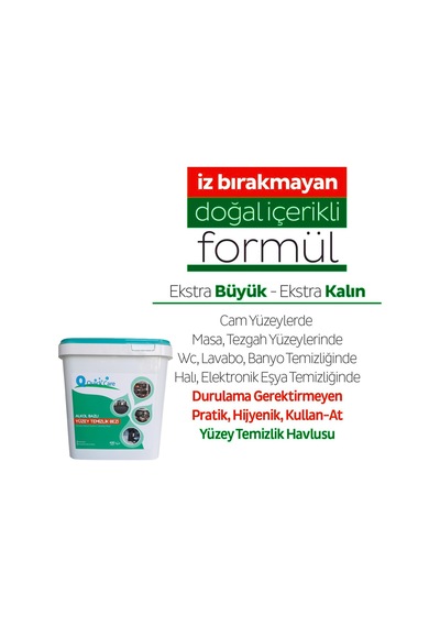 Quickcare Dezenfektanlı Yüzey Temizlik Havlusu 400 Yaprak- Limon Kokulu