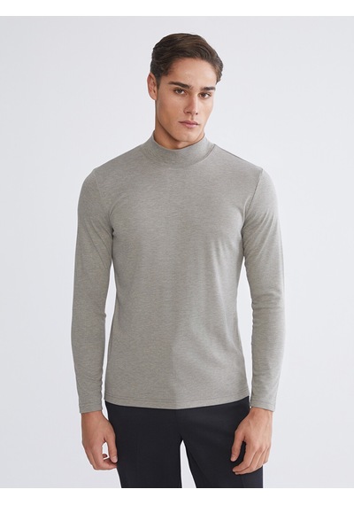 Lcwaıkıkı Classic Gri Dik Yaka Erkek Sweatshirt