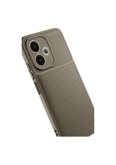 Oppo A5 Pro 4g Kılıf Auto Focus Karbon Kapak - Kahverengi -