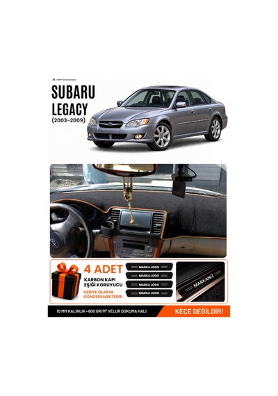 Subaru Legacy 2003-2009 Uyumlu Torpido Örtüsü, Torpido Kılıfı - Siyah Kahverengi