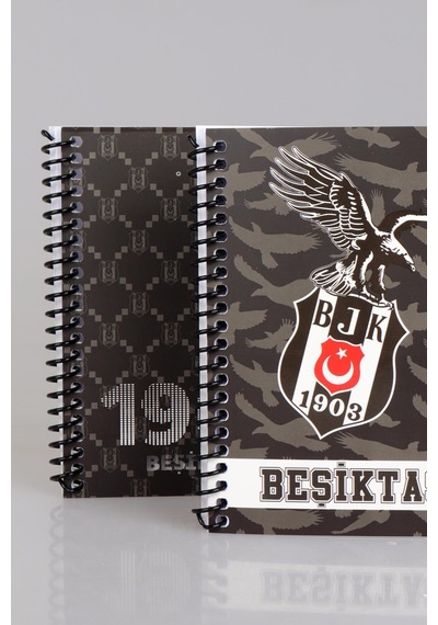 "dekomus Cep Defteri Hediyeli" Yeni Sezon Lisanslı Beşiktaş Sert Kapak Bloknot Siyah