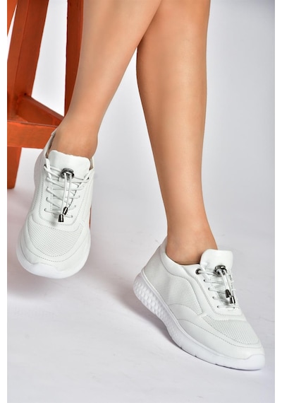 Fox Shoes P540502403 Beyaz Hakiki Deri Kadın Spor Ayakkabı Beyaz - Hakiki Deri