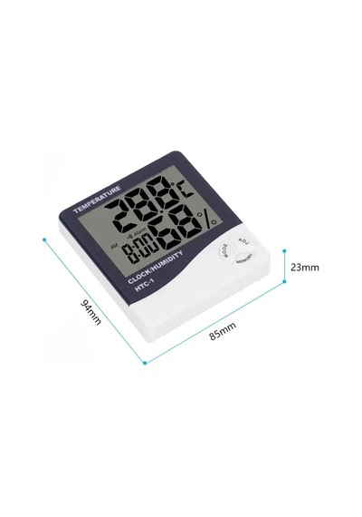 Htc-1 Dijital Termometre Higrometre Saat Alarm/alarm Takvimi 5 Fonksiyonlu Htc-1 White