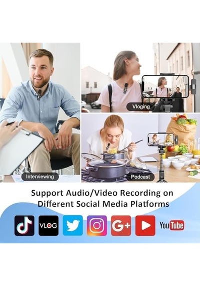 Infomax 2 Li Kablosuz Yaka Mikrofonu Android Uyumlu Type-c Bağlantı Tak Çalıştır Gürültü Azaltma Video Çekim & Canlı Yayın İçin