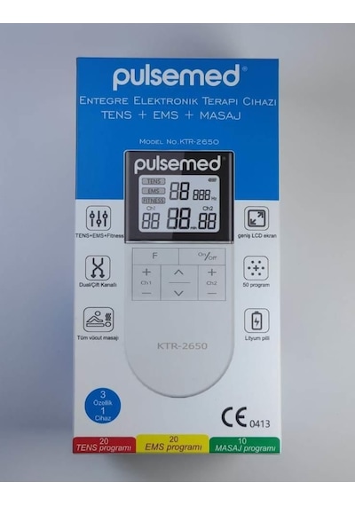 Medikaltec Pulsemed Entegre Elektronik Teraip Cihazı Tens-ems-masaj Özelliği Şarj Edilebilir