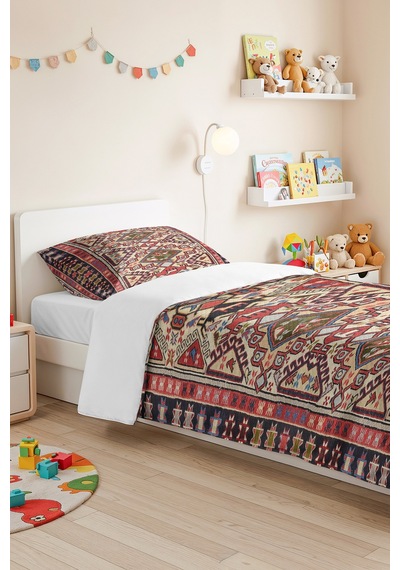 Etnik Kilim Kırmızı Tek Kişilik Pike Takımı - Bohem Geometrik Bej Lacivert 160x220 Cm Yatak Örtüsü Mercansı Sepet Melodisi Etnik Kilim Kırmızı Tek Kişilik Pike Takımı - Bohem Geometrik Bej Lacivert 160x220 Cm Yatak Örtüsü Mercansı Sepet Melodisi
