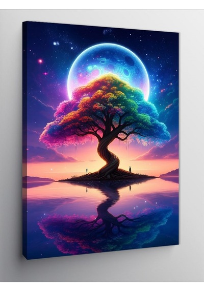Kanvas Tablo Ay Altında Büyülü Ağaç 70cmx100cm
