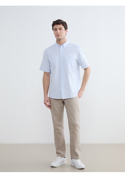 Lcwaıkıkı Classic Mavi Regular Fit Armürlü Erkek Gömlek