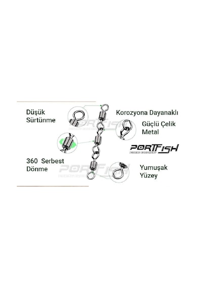 Portfish Bl-1019 Zincir Fırdöndü 3 Lü No:12 - Standart