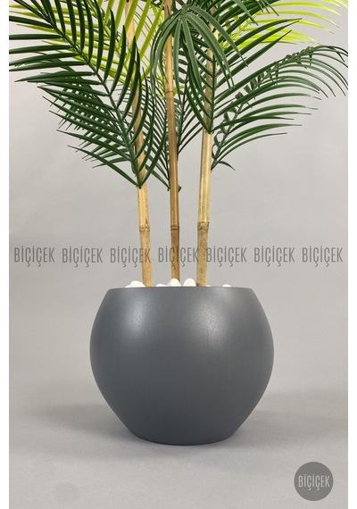 Biçiçek Yapay Areka Ağaci 120 Cm 24 Yapraklı Antresi̇t Küre Saksıda
