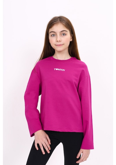 Toontoy Kids Toontoy Kız Çocuk Baskılı Tişört Mürdüm