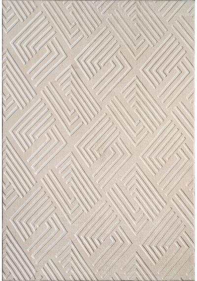 Plato Halı Opqo Ekselans Premium Oturma Odası, Salon, Antre Yıkanabilir Polyester Kaymaz Taban Krem Halı