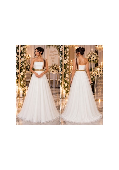 Gül&can Butik Abiye Straplez Sade Ve Asil Beyaz