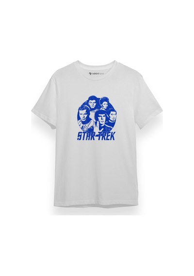 Star Trek Portre Beyaz Kısa Kol Erkek Tshirt 001