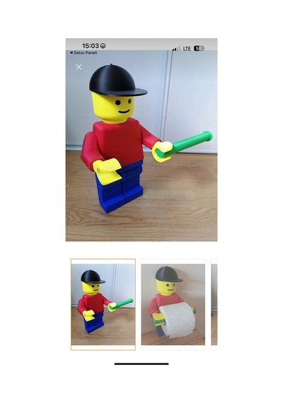 Buççin Online Mağaza Tuvalet Kağıtlığı Birck Men Lego Men Bloks Wc Paper Holder Plastik Kırmızı Çok Renkli