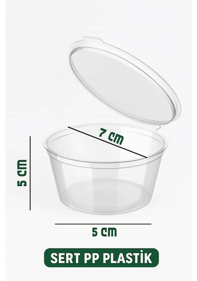 50 Adet 120 Ml Sızdırmaz Mini Saklama Kabı Sosluk Buzluk Kabı Mıt1369 Şeffaf