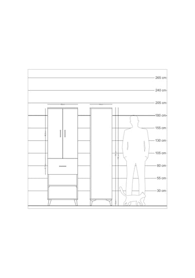 Hyperion Dolap 4 Raflı Tek Çekmeceli 2 Kapaklı 60x44x195 Çam-aytaşı Atlas Çam