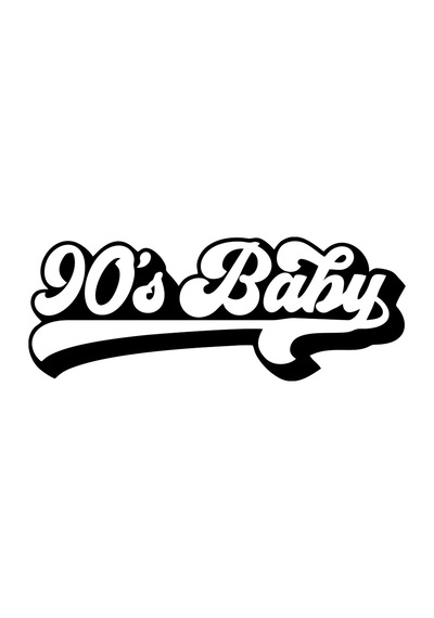 90's Baby Araba Sticker 17x17 Cm Siyah