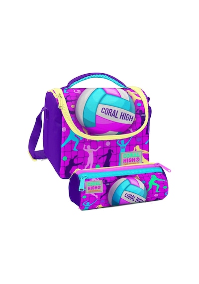 Coral High Pembe Mor Voleybol Desenli Kız Çocuk Isı Yalıtımlı Beslenme Çantası Ve Kalemlik Seti Coral High Pembe Mor Voleybol Desenli Kız Çocuk Isı Yalıtımlı Beslenme Çantası Ve Kalemlik Seti
