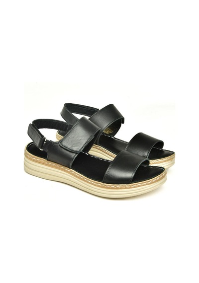 Fox Shoes U555240603 Siyah Hakiki Deri Kadın Sandalet Siyah-hakiki Deri Siyah