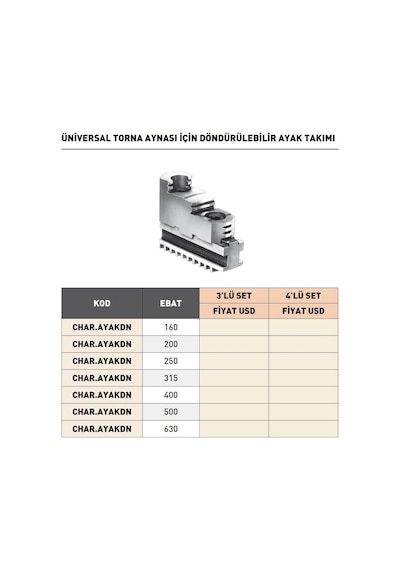 Fett 250mm Harvest Kepenkli Torna Aynası İçin 3 Lü Set Dönürülebilir Ayak Takımı