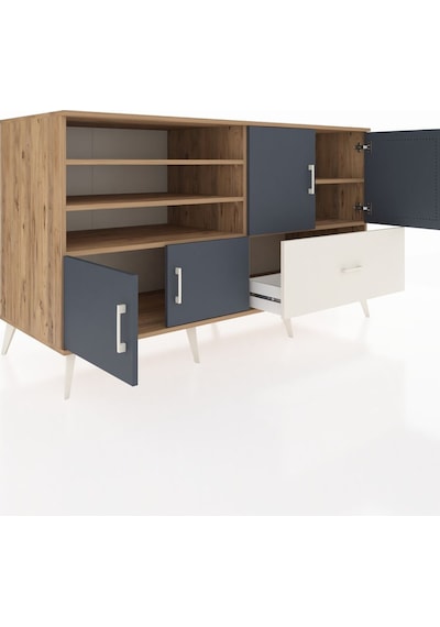 Kronos Konsol 5 Raflı Tek Çekmeceli 4 Kapaklı 176x59x99 Çam-antra Çam-antrasit/aytaşı Kronos Konsol 5 Raflı Tek Çekmeceli 4 Kapaklı 176x59x99 Çam-antra Çam-antrasit/aytaşı