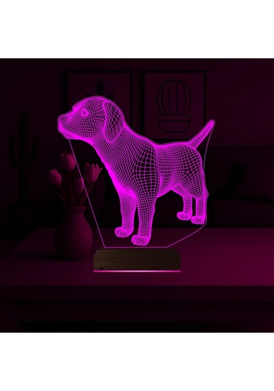 Luvivia Köpek Tasarım 3d Lamba - Masa Gece Lambası Şeffaf