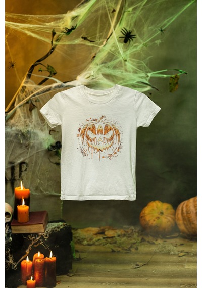 Magors Stıl-x Happy Halloween - Cadılar Bayramı Baskılı Çocuk Tshırt Beyaz