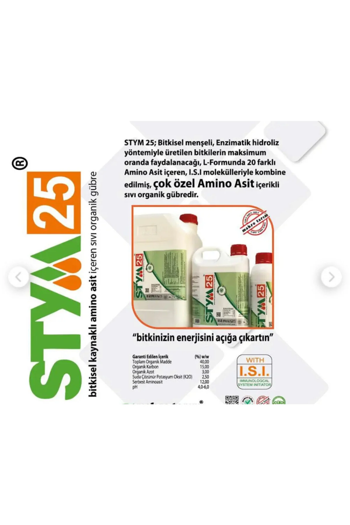 Stym25 Sıvı Gübre 20 KG