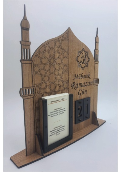 Dualı Ve Hadisli Ahşap Ramazan Geri Sayım Takvimi 001