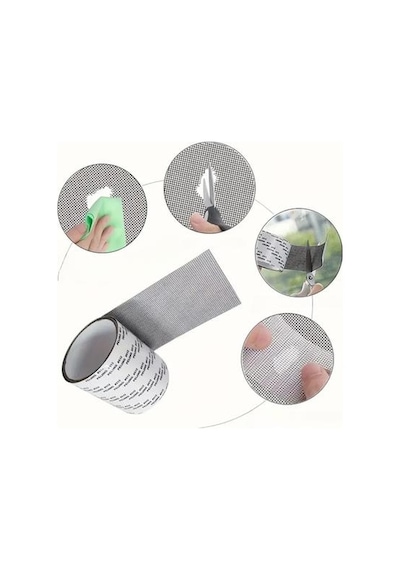 Güçlü Yapışkanlı Pencere Tamir Bandı, Böcek Önleyici Yama Bandı 2 Mt X 5 Cm