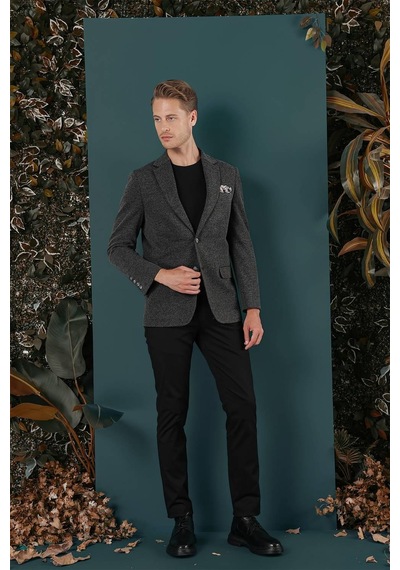 Efor C 653 Slim Fit Siyah Spor Ceket Siyah