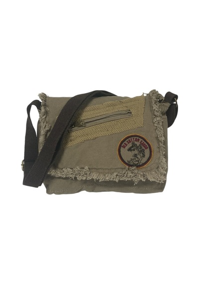 Old Cotton Cargo Vintage Küçük Salaş Unisex Günlük Çapraz Postacı Çantası S Boy 26x20cm Bej