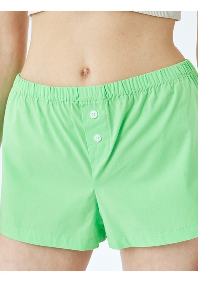 Koton Pamuklu Rahat Kalıp Boxer Şort Pijama Altı Yeşil 5slk80038mw Yeşil